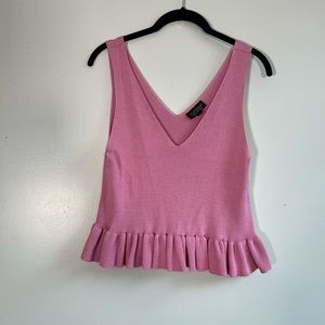 Topshop Pink Peplum Tank Top